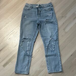 PacSun Light Blue Distressed Straight Leg Jeans
